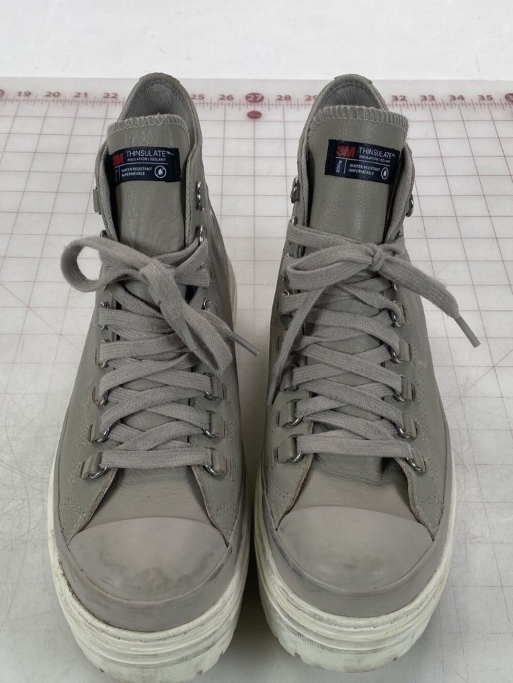 Converse~ All Star Gray Leather Sneakers Shoes ~Size 8.5
